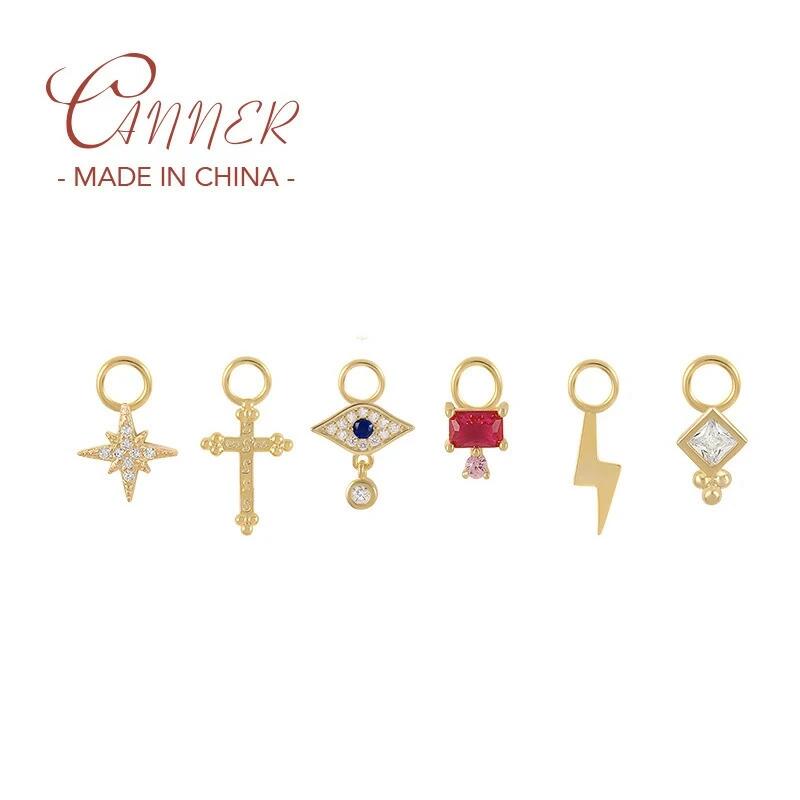 【送料無料】 チャーム ピアス ジルコニア シルバー ドロップ クロス リング 星 レディース 925 スターリング カラフル ジルコン スター 雷 ライトニング 目 アイズ ジュエリー アクセサリー