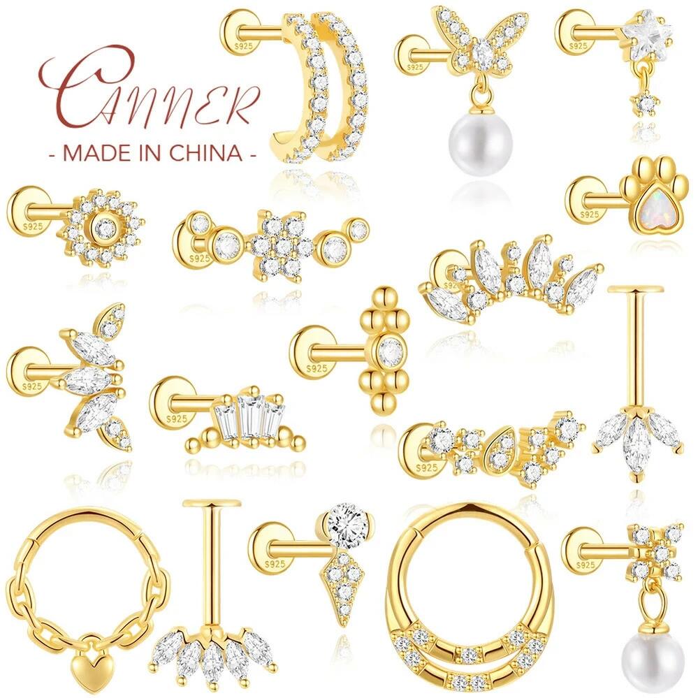 【送料無料】 ピアス 動物 アニマル 花 フラワー ジルコニア シルバー クラウン リング ウマ レディース 1個 925 スターリング 馬 うま ホース 目 アイズ ジルコン 軟骨 スパイラル 穿刺 ファイン ジュエリー