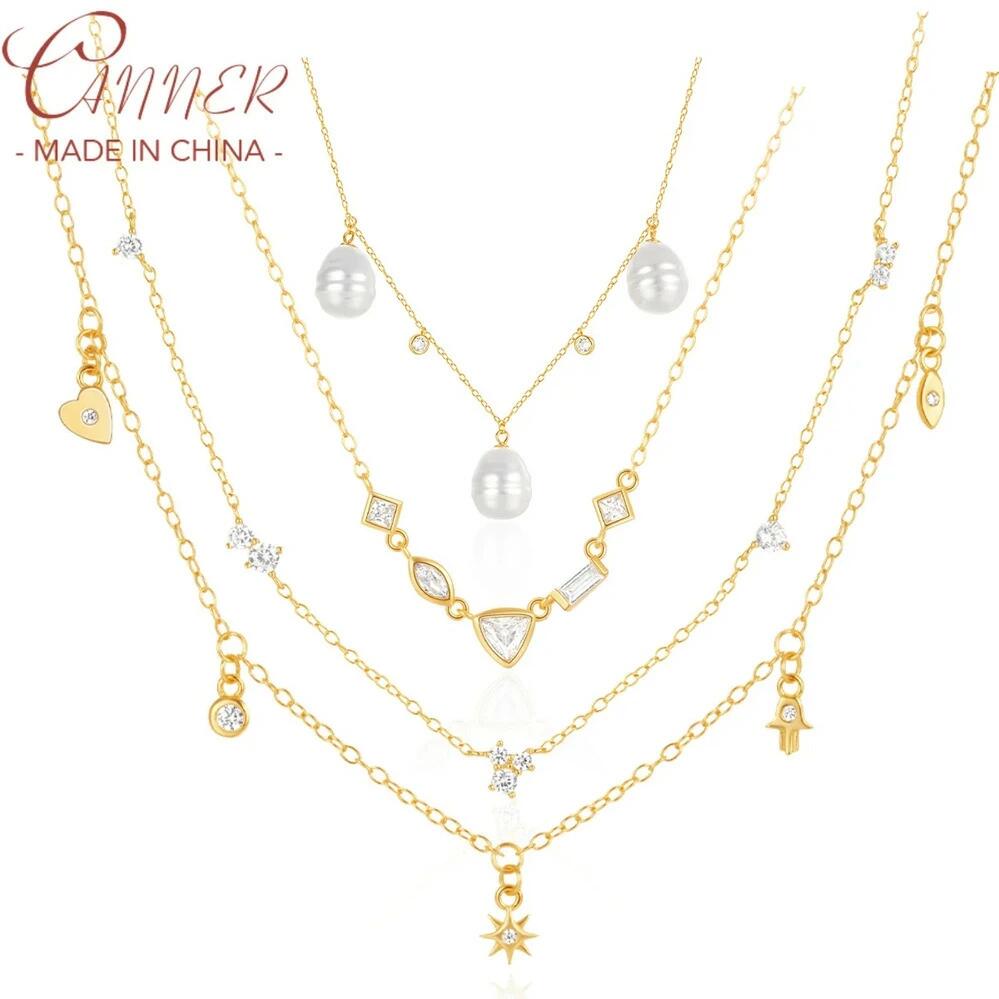 【送料無料】 ペンダント ネックレス ゴールド シルバー 八角形 パール 星 レディース 925 オクタゴン スター デビル 目 アイズ 18K イレギュラー 人工的 アーティフィシャル Ins ファイン ジュエリー