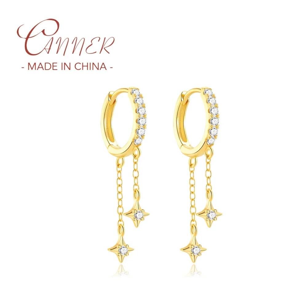 【送料無料】 ピアス ゴールド シルバー チェーン シンプル ドロップ インド リング 星 レディース 925..