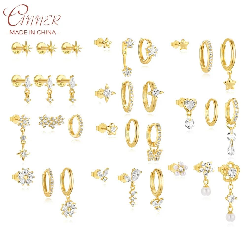 【送料無料】 ピアス ダイヤモンド ジルコニア ゴールド シルバー インド 星 レディース 3個 925 絶妙 ..