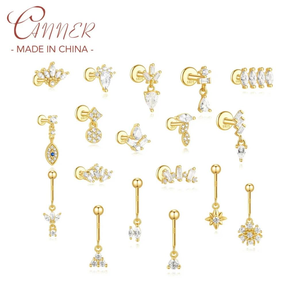 【送料無料】 ピアス 動物 アニマル 花 フラワー ゴールド シルバー クラウン 木の葉 リーフ ウマ レディース 1個 925 馬 うま ホース 目 アイズ スプライシング スタッド 18K 4 花びら デビル タッセル Ins ジュエリー