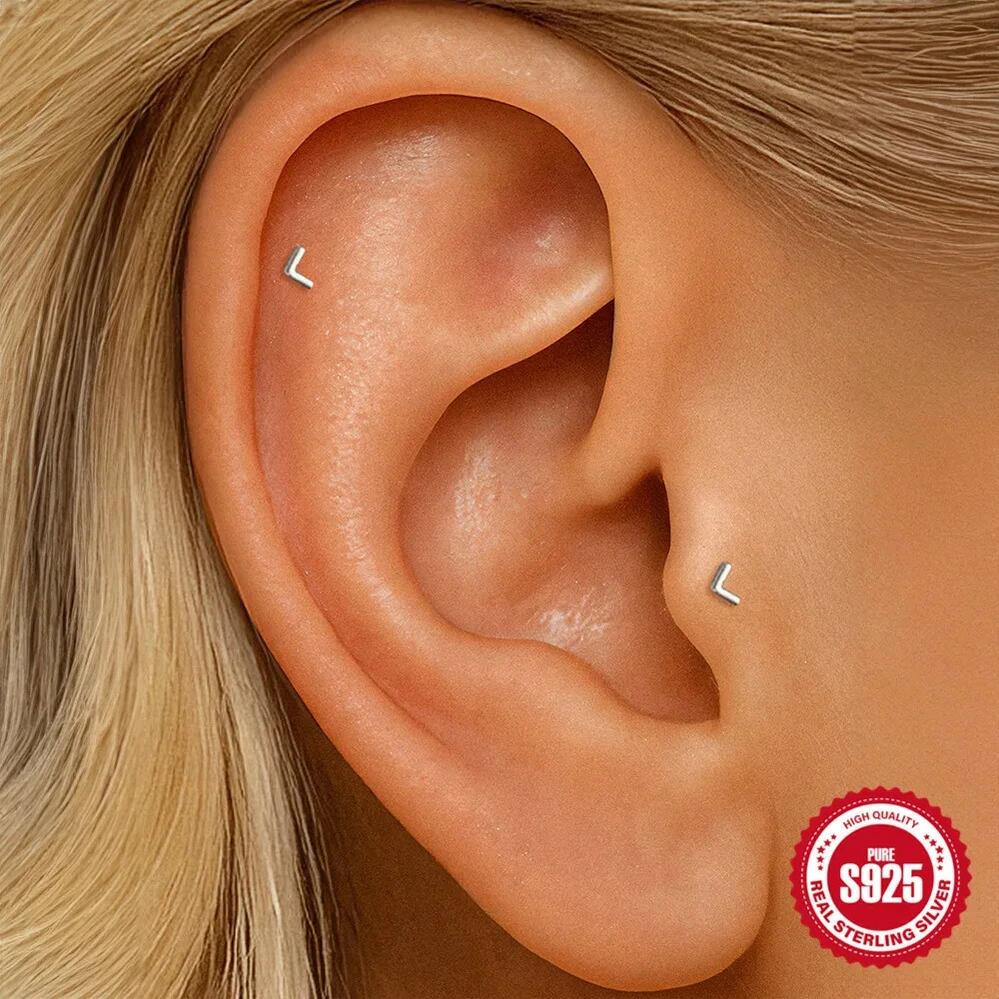 【送料無料】 ピアス シルバー A レディース 1個 S925 ナチュラル 小柄な 繊細 着用 甲高い ボーン スタッド 色褪せない ジュエリー
