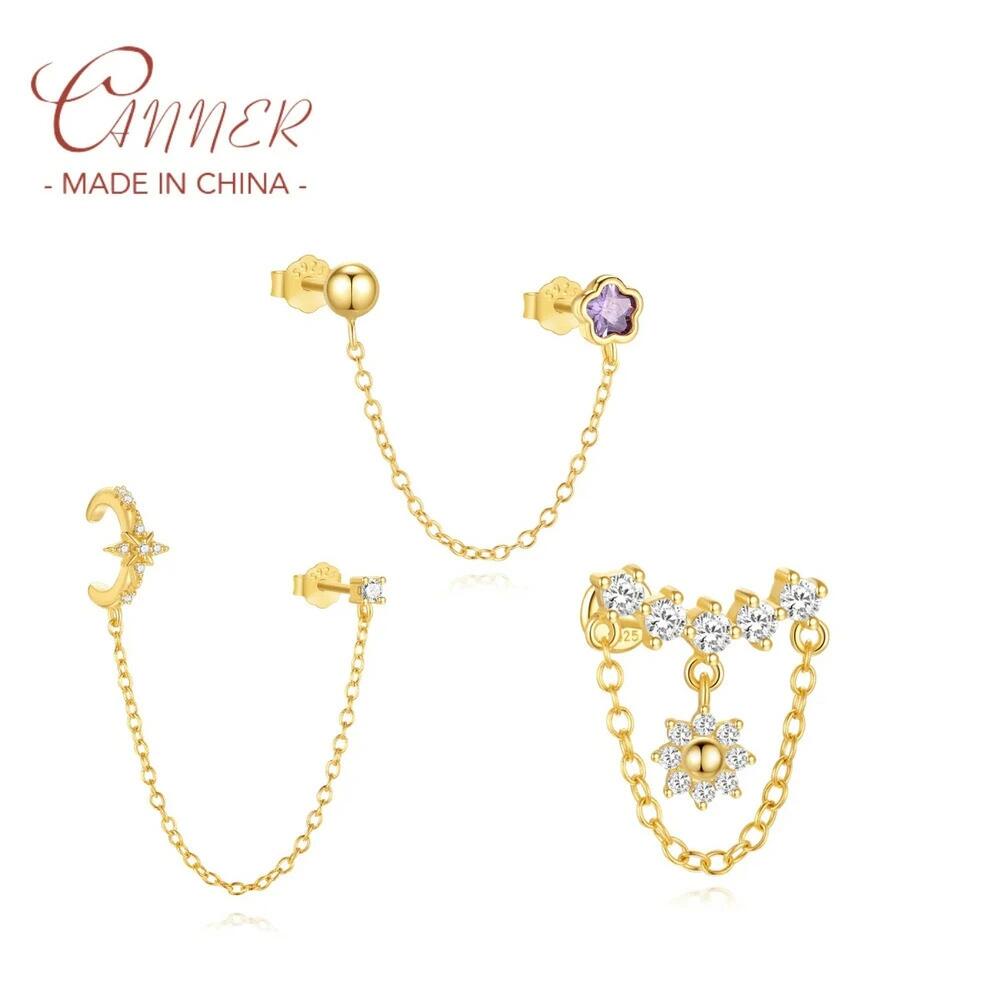 【送料無料】 ピアス 紫 パープル ジルコニア ヒマワリ ゴールド シルバー ドロップ プラント 植物 花 ..