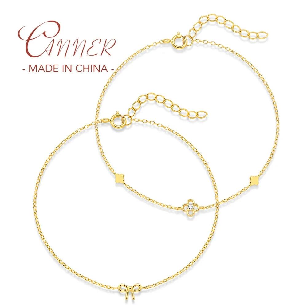 【送料無料】 ブレスレット 花 フラワー クローバー シルバー プラント ムース リング 植物 レディース ミニマリズム 透かし 弓 92 スターリング Ins スムーズ ファイン ジュエリー パーティ ギフト