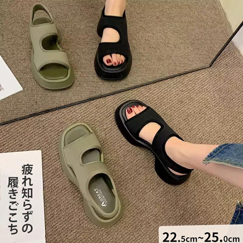 レディース スポーツサンダル 厚底 コンフォートサンダル 軽量 歩きやすい おしゃれ インスタ大人気のダッドシューズ風サンダル ビーチ アウトドア 通勤 通学に最適 美脚効果抜群 防滑 リラックス感満載 22.5～25cm プレゼント用にも最適