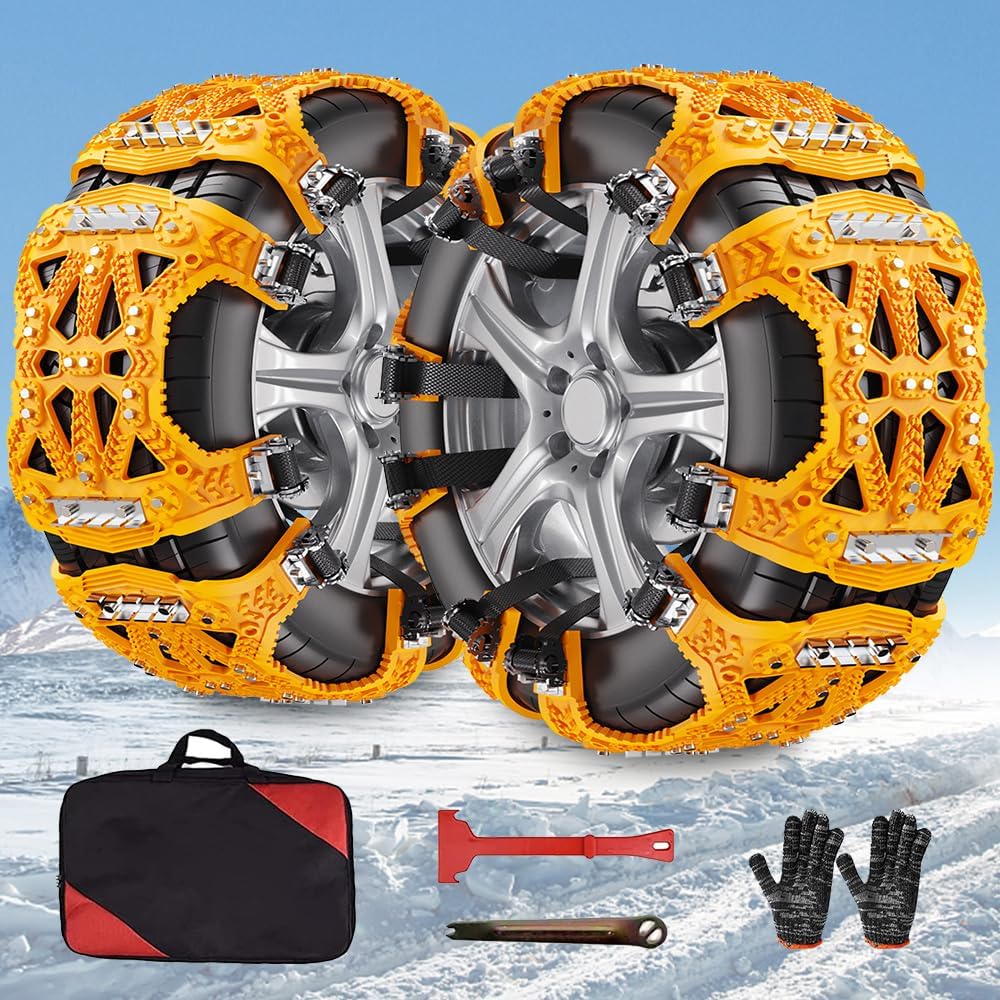 【2025新品】タイヤチェーン 非金属 正規品 6本入り 車用タイヤチェーン ジャッキアップ不要 165mm-285..