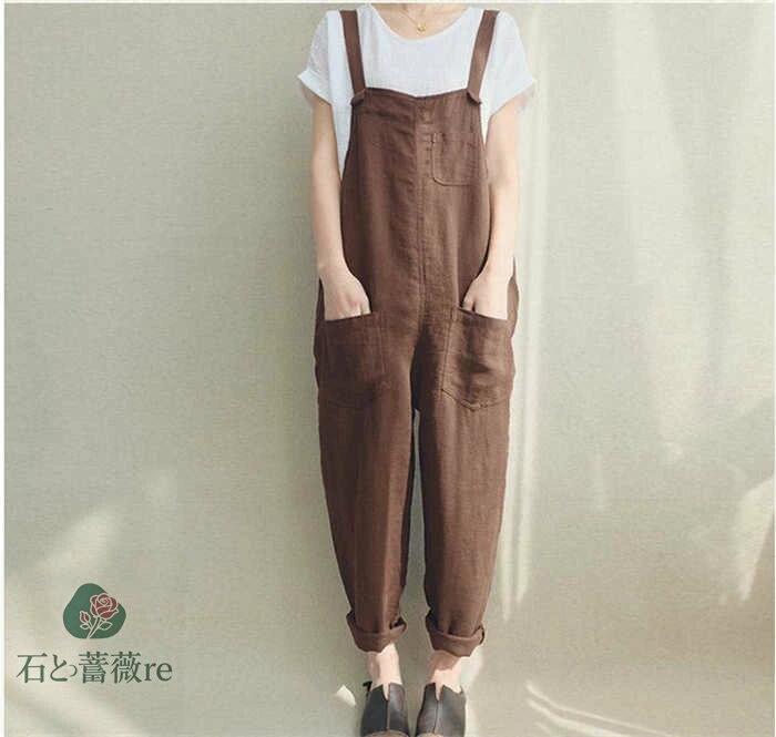オールインワン レディース サロペットパンツ サロペット パンツパンツドレス オーバーオール ワイドパンツ ガウチョパンツ ゆったり 体型カバー 着痩せ 無地 ロング丈 マキシ丈 カジュアル きれいめ 大きいサイズ オシャレ 送料無料