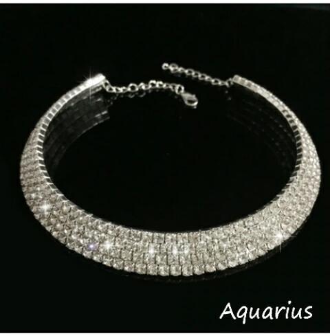 アリアナ・グランデ も 着用 AAA 人工ダイアモンド (CZ) チョーカー 4連