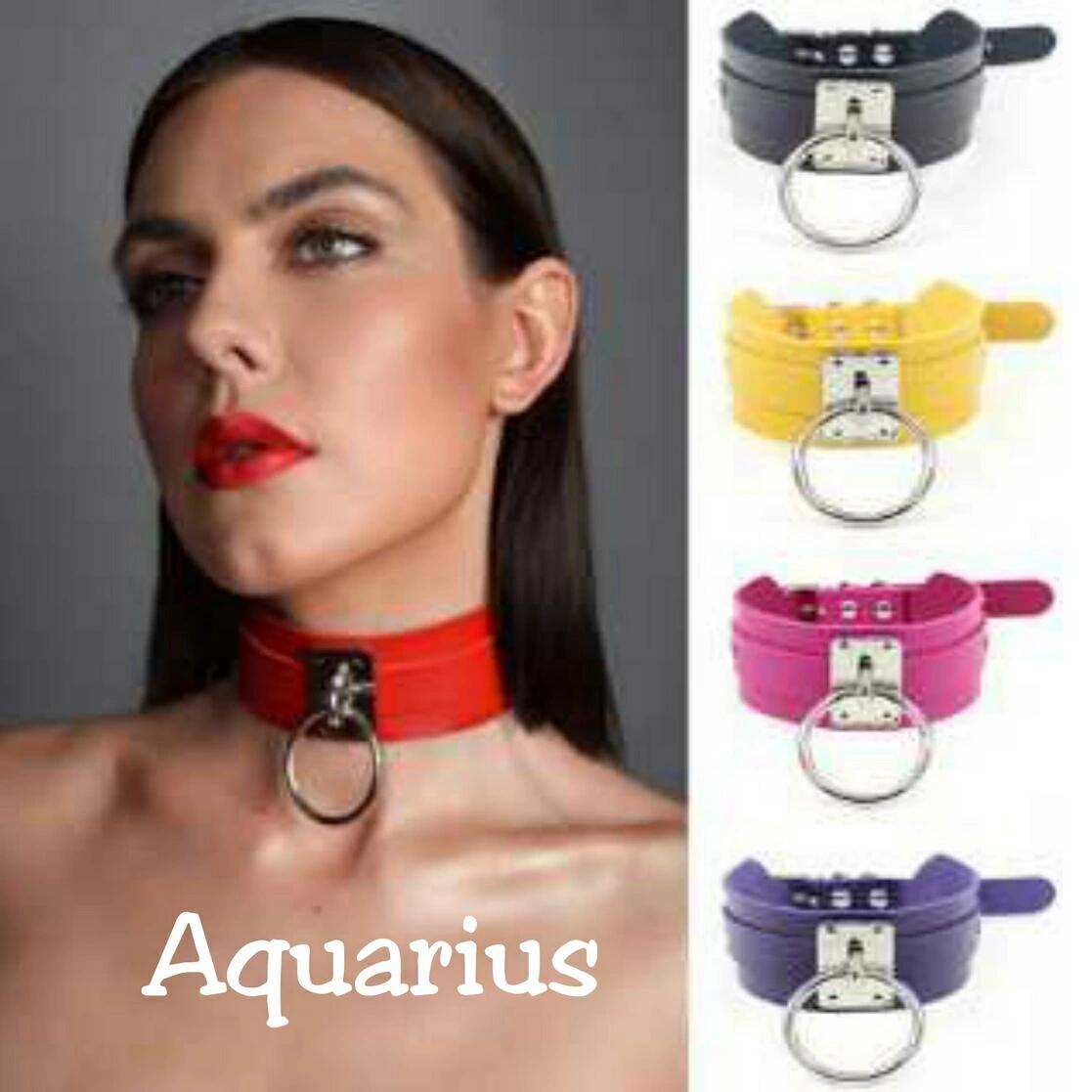 カラバリ レザー リング チャーム 太 チョーカー