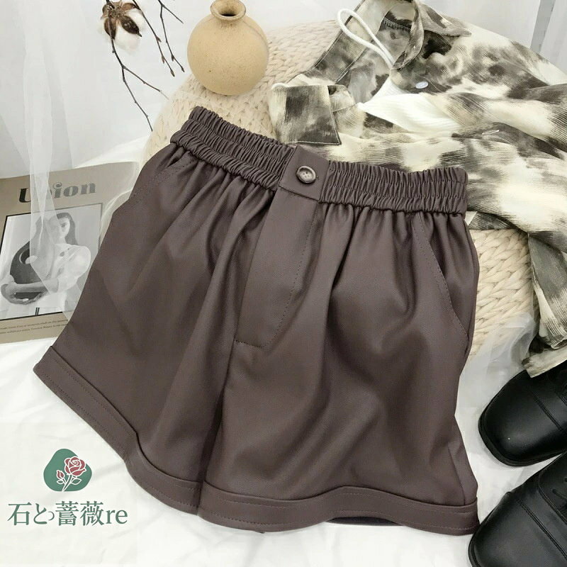 【新品登場】レザーショートパンツ レディース 短パン PU革 ハイウエスト セクシー S-XL 黒 秋冬春服 ゴム付き ゆったり おしゃれ 美脚効果