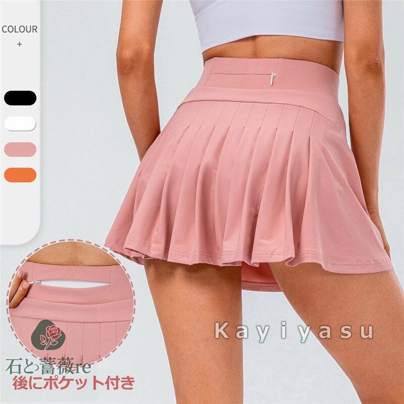 ゴルフスカート スコート ポケット付き レディース ミニ プリーツスカート テニススカート テニスウェア オシャレ スポーツウェ ゴルフウェア 運動着 ペチパンツ付き