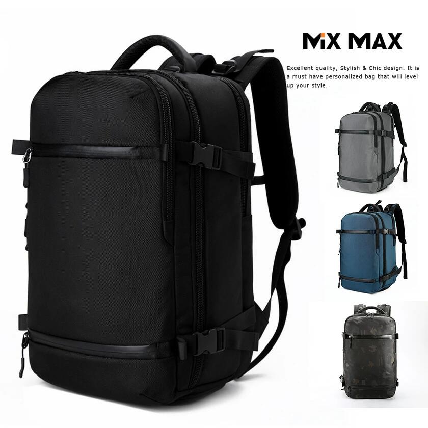 リュック バックパック 防水レインカバー付 大容量 メンズ ウエストポーチ付 USB 充電 携帯充電 防水 撥水 ビジネス 通勤 海外旅行 旅行 出張 通学 防災 3-5泊 L