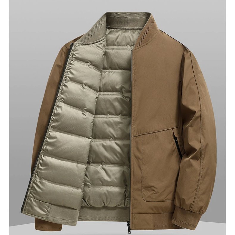 ダウンジャケット メンズ ダウンコート ショート リバーシブル 2way ダックダウン ビジネス 野球ジャケット 防寒 防風 暖かい ライトダウンジャケット 軽量 長袖 保温 無地 紳士 ベンチコート 冬服 秋冬 釣り 防寒着 ダウン 暖かい