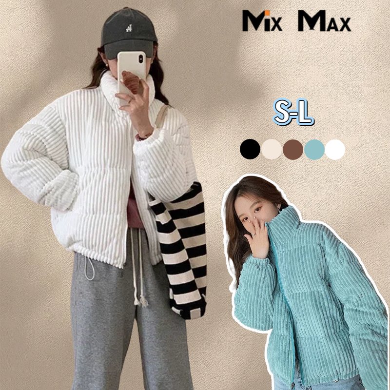 レディースコーデュロイ中綿コート軽...