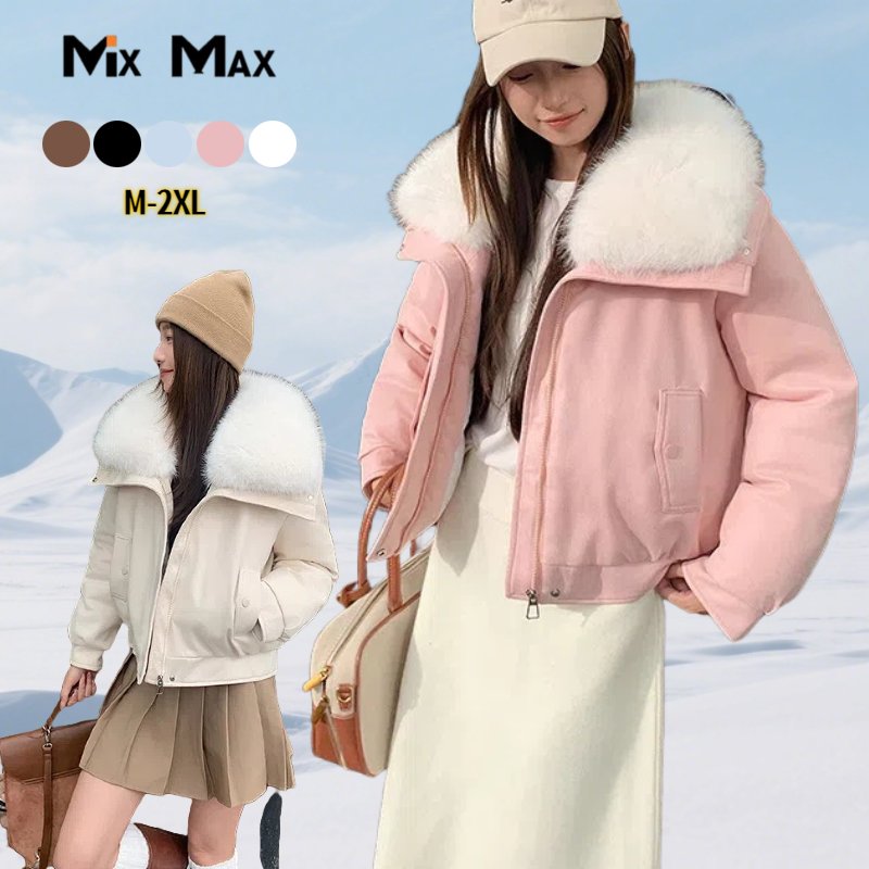 Rakuten - puレザー レディース ファー付き puジャケット ダウン ジャケット コート 秋冬 アウター 防寒 冬コート ショットコート 抜け感 ファー襟付き ジャケット 軽量 羽織り 無地 防寒着 暖かい 通勤 ポケットあり ショート丈 アウター 秋 冬