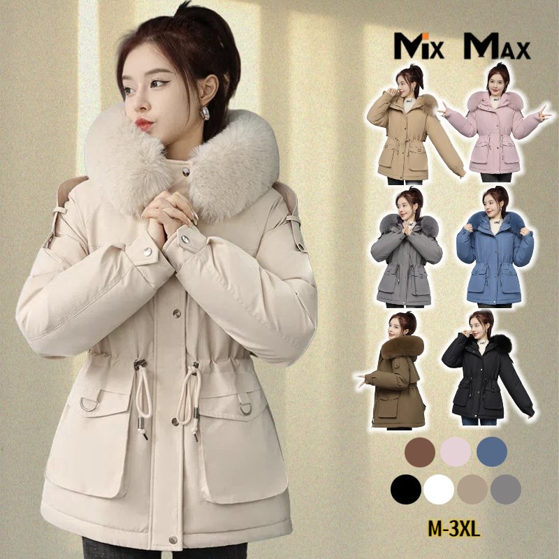 モッズコート レディース 裏ボア 中綿コート ファーフード付き トレンチコート ダウンジャケット ウエスト絞り 暖かい ポケット ミドル丈丈 中綿ジャケット ゆったり 冬服 防寒着 保温 体型カバー 着痩せ 通気 防風 柔らかい 通勤 通学