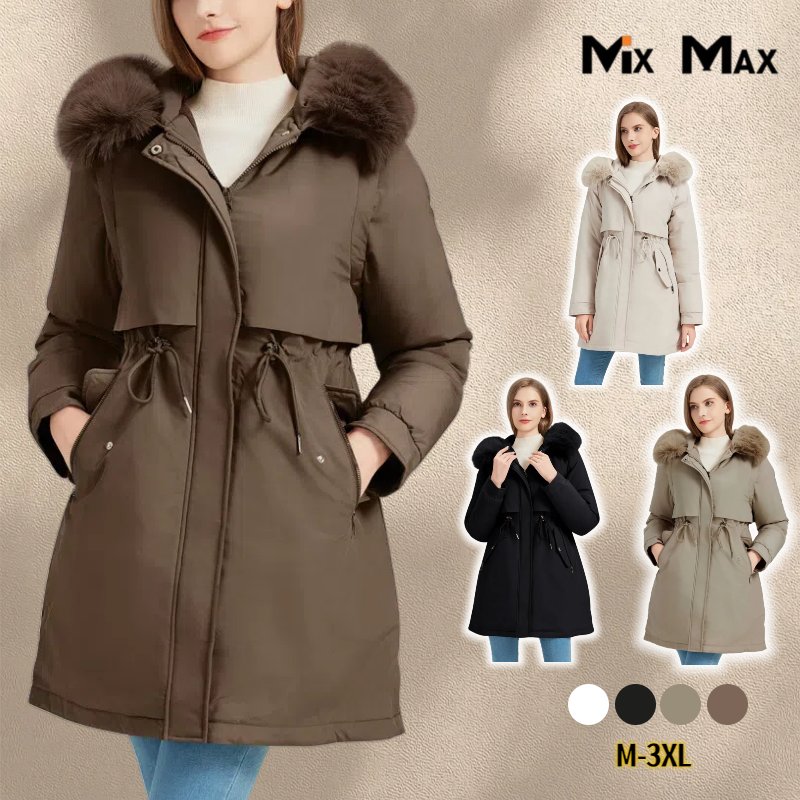 モッズコート レディース 中綿コート 袖取り外し ベスト 裏ボア ファーフード付き トレンチコート ダウンジャケット 暖かい ポケット ミディアム丈 ウエスト絞り 中綿ジャケット ゆったり 冬服 防寒着 保温 体型カバー 着痩せ 軽量 通気 防風 通勤