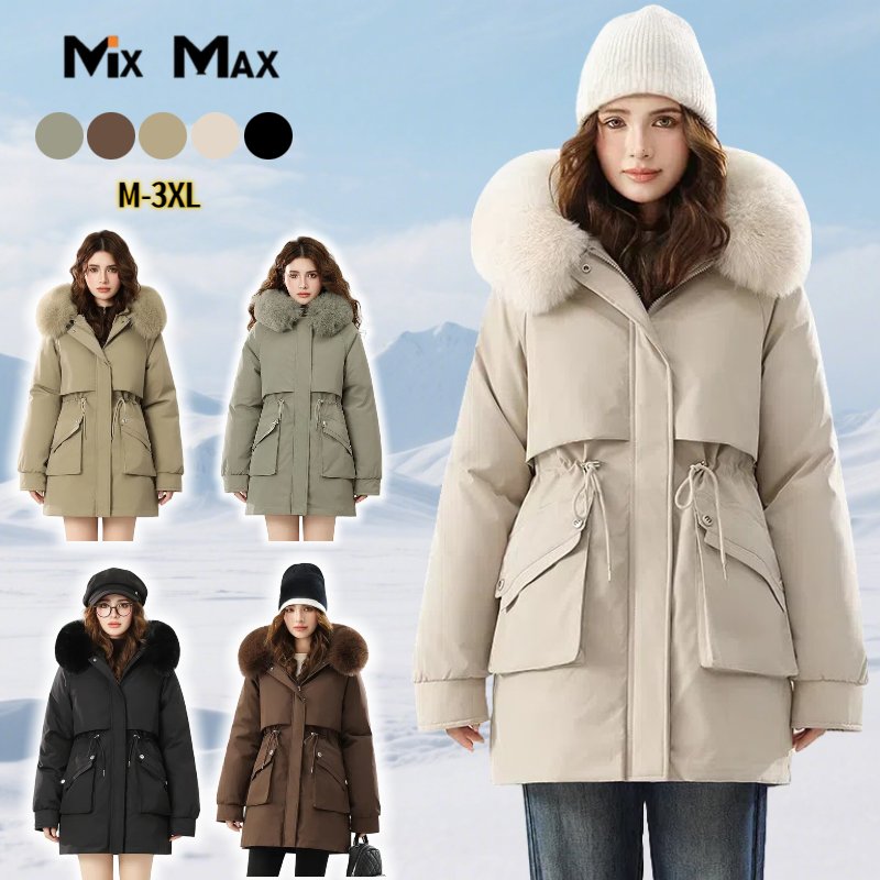 レディース 中綿コート ライナー付き ファーフード付き 3way 取り外しインナー トレンチコート ダウンジャケット 暖かい ポケット ミディアム丈 中綿ジャケット ゆったり 冬服 防寒着 保温 着痩せ 軽量 通気 防風 柔らかい 通勤 通学