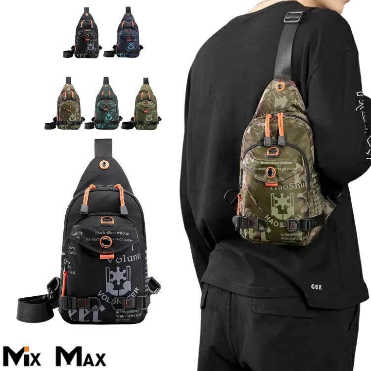 ボディバッグ メンズ ショルダーバッグ ナイロン ワンショルダー イヤホン穴付き 鞄 超軽量 多機能 ウ..