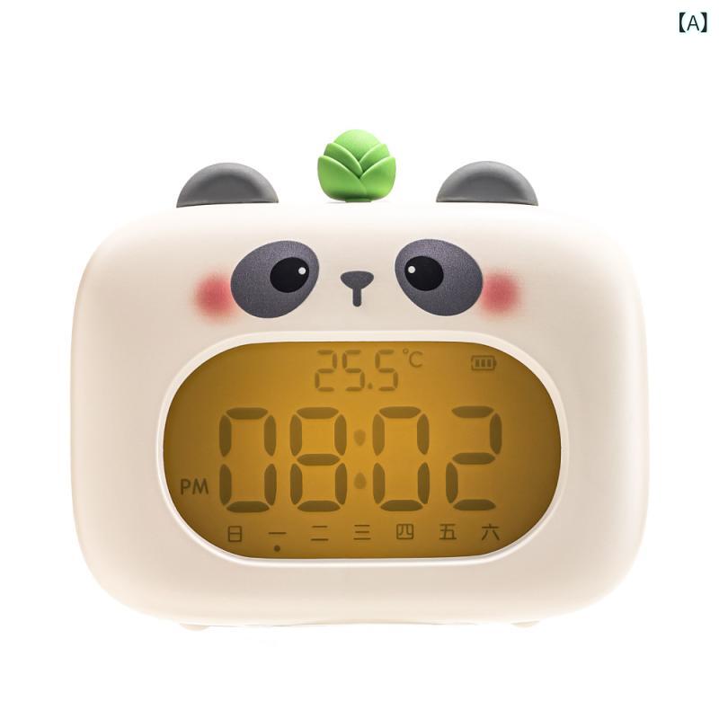 置時計 LED デジタル時計 置き時計 かわいい アラーム スヌーズ 温度計 照明 卓上 カレンダー 白熊 猫(4)