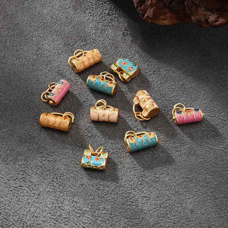 ペンダントトップ レディース S925 シルバー 古法?メッキ 梅の花 小さな南京錠 蓮の花 平安ロック DIY ..