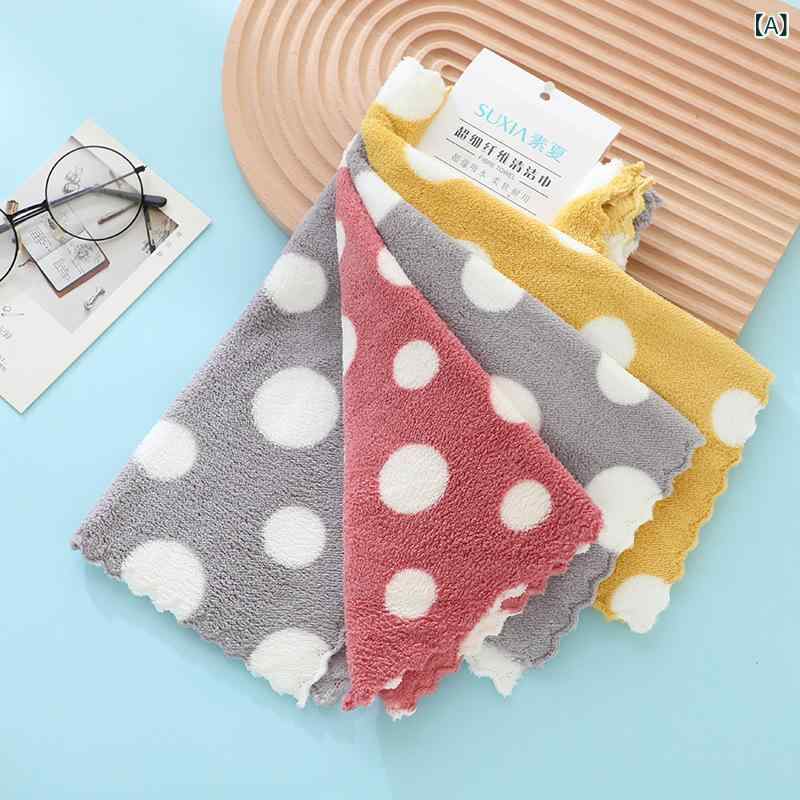 食器拭き マイクロファイバー ふきん キッチン 台拭き ハンドタオル 掃除用品 ドット柄 チューリップ ..