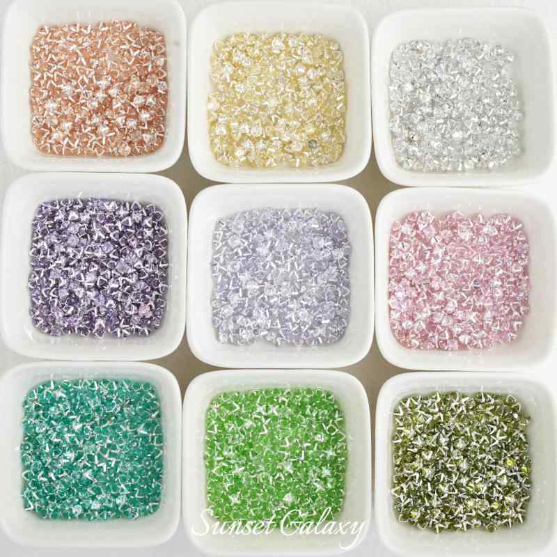 DIY用 ビーズ ジルコニア 銀メッキ 反爪型 ドリルビーズ ブレスレット ネックレス ジュエリー アクセサ..