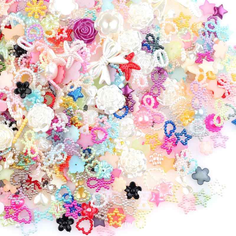 デコパーツ ABS樹脂 フェイクパール 福袋 アソート クリーム 携帯ケース DIY 手作り 素材 ゆめかわ 大量 ミックス