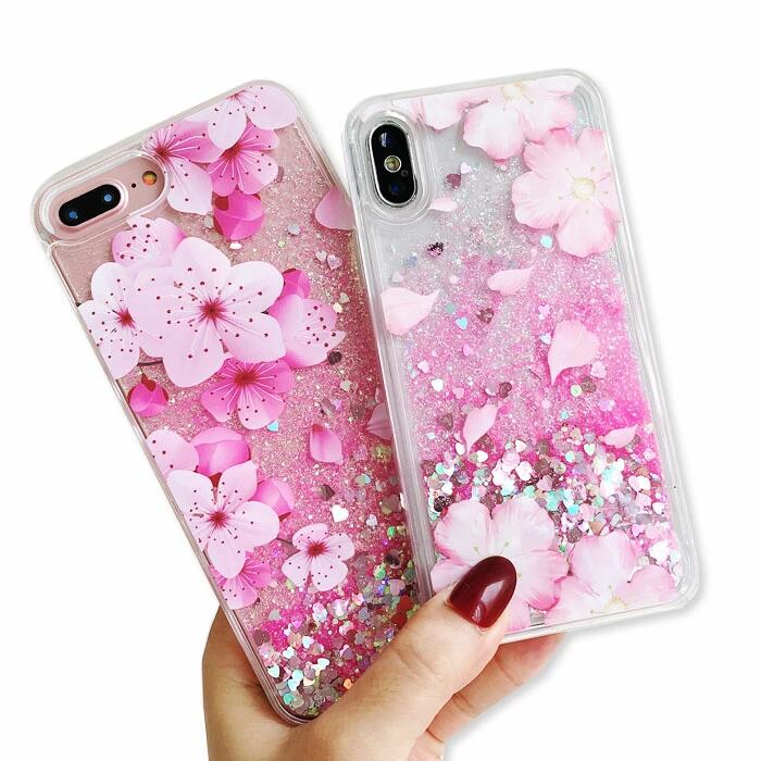 iPhone16 15 ケース スマホケース 韓国 グリッター 桜 16pro 16promax iPhone13 13pro 13 pro max キラキラ iPhone12 12 Mini 12pro 12ProMAX クリア iPhone se 第3世代 se2 14plus 13mini XR 8 7 11 11pro 11promax おしゃれ 14promax X XS XSmax ラメ iPhoneケース 8plus