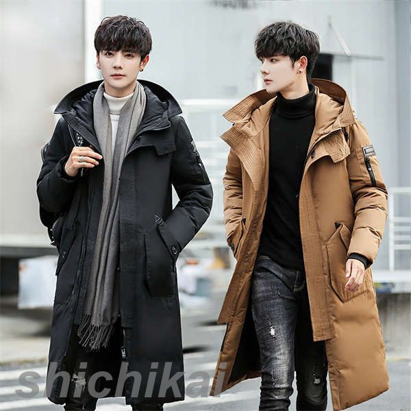 WILLS おしゃれTHOM 中綿 厚手 防寒 秋冬 カジュアル ビジネス フード付き ロングコート メンズ