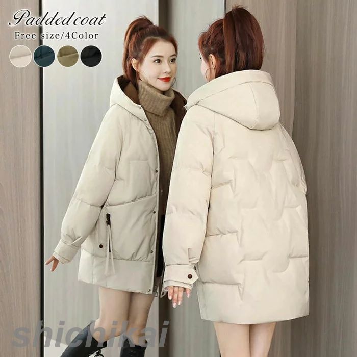 中綿ジ 羽織り もこもこ ロングコート アウター コート フェイクダウン ダウンコート 冬 フード付き 中綿コート 秋冬 レディース