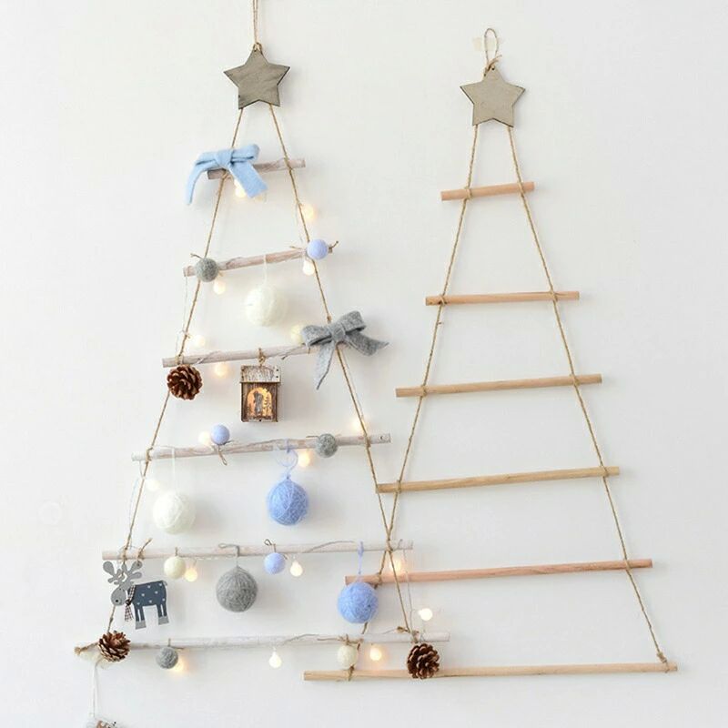 Rakuten - C9gc北欧スタイルのDIY木製クリスマスツリー人工偽の子供のギフトの装飾品壁の家の新しい年の家のための装飾