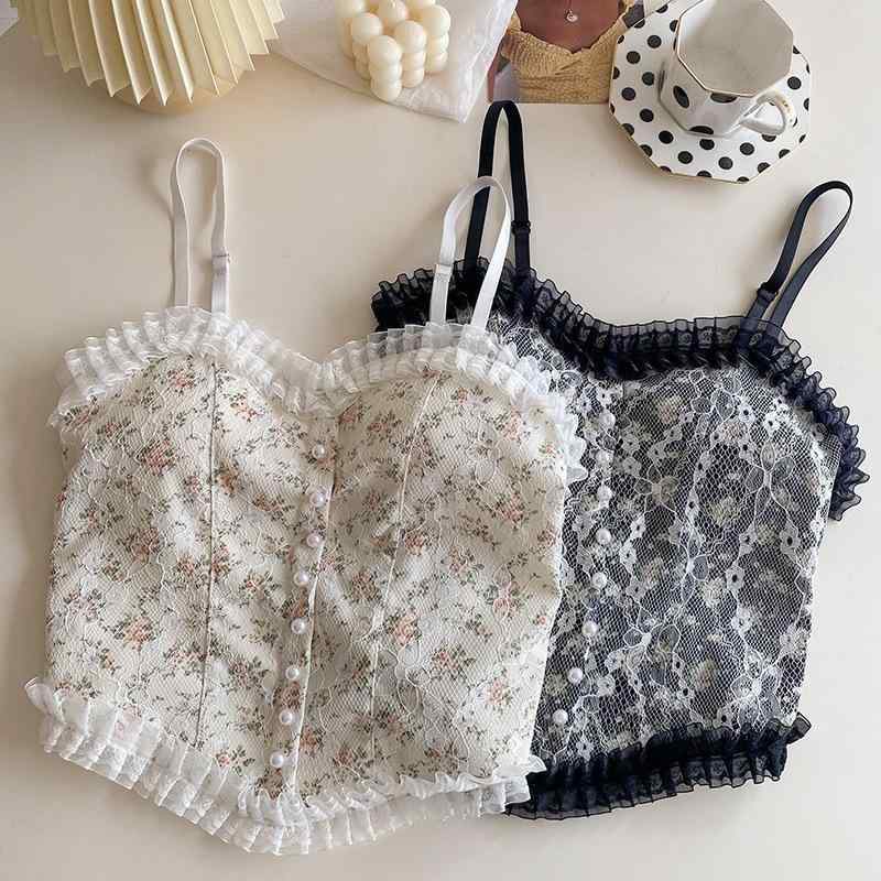 インナー 春夏 白 重ね着 トップス レース 肌着 秋冬 花柄 黒 Vネック キャミソール セクシー ブラパッド付き レディース