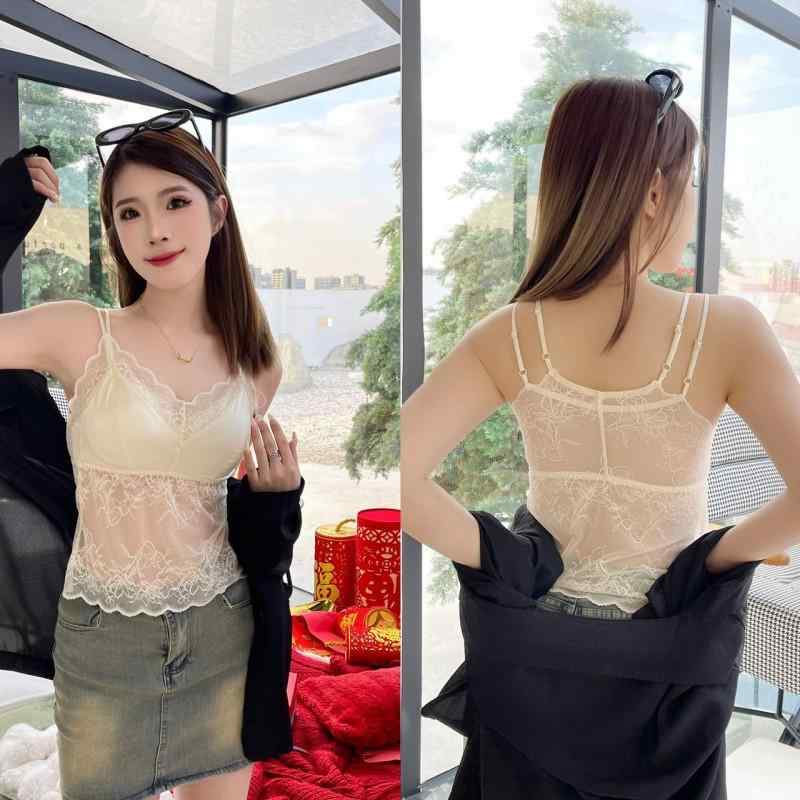 伸縮性 美背中 接触冷感 レディース ノンワイヤー キャミソール カップ付き Vネック インナー レース 接触冷感 ブラトップ 下着 肌着 ストレッチ サテン 部屋着