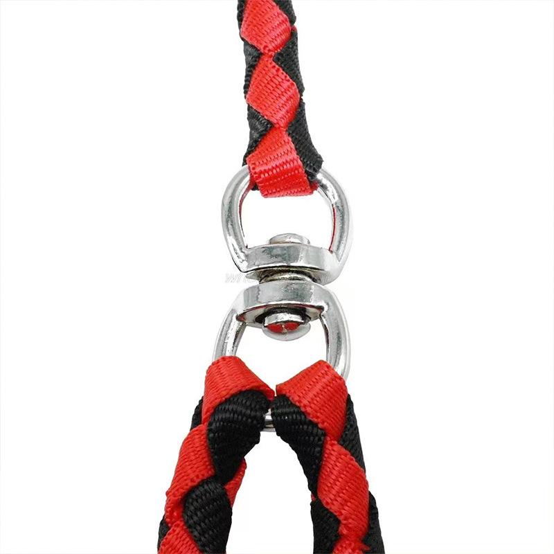 樂天商城 - 二頭引き ロープ ブルー レッド 犬用リード PP素材 絡みにくい 丸紐 イエロー 丈夫 ブラック ペット用