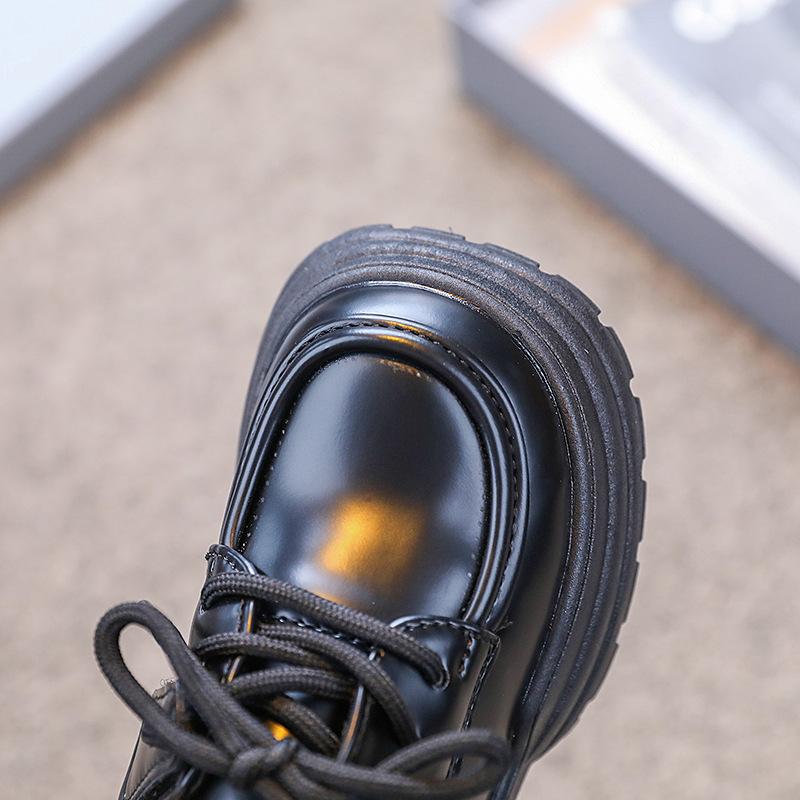 PU 普段使い ローファー 靴 かわいい 女の子 耐摩耗性 春秋 通学 フォーマル靴 黒 レザー 子供靴