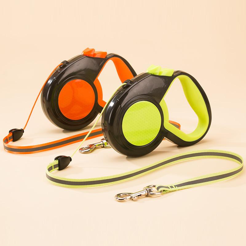 中型犬用 蛍光オレンジ(x2) ABS製 小型犬 蛍光グリーン ナイロン製 5m 散歩用リード 8m 3m 伸縮リード 犬