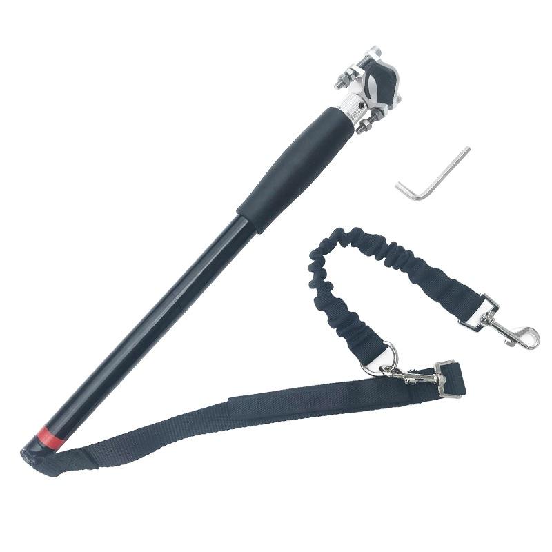 Rakuten - ペット用 自転車 伸縮性 ブラック スチール 衝撃吸収 ナイロン 牽引ロープ 犬用 散歩 リード