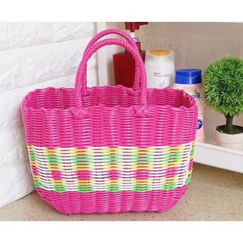 クラフト 軽量 スポーツジム レジャー ハンドバッグ 夏 大容量 ブルー 温泉 レディースバッグ シャワー スーパーマーケット 買い物 プール エコバッグ カラフル レッド かわいい レディース ビーチ おしゃれ 防水 バスケット リゾート ピンク かごバッグ