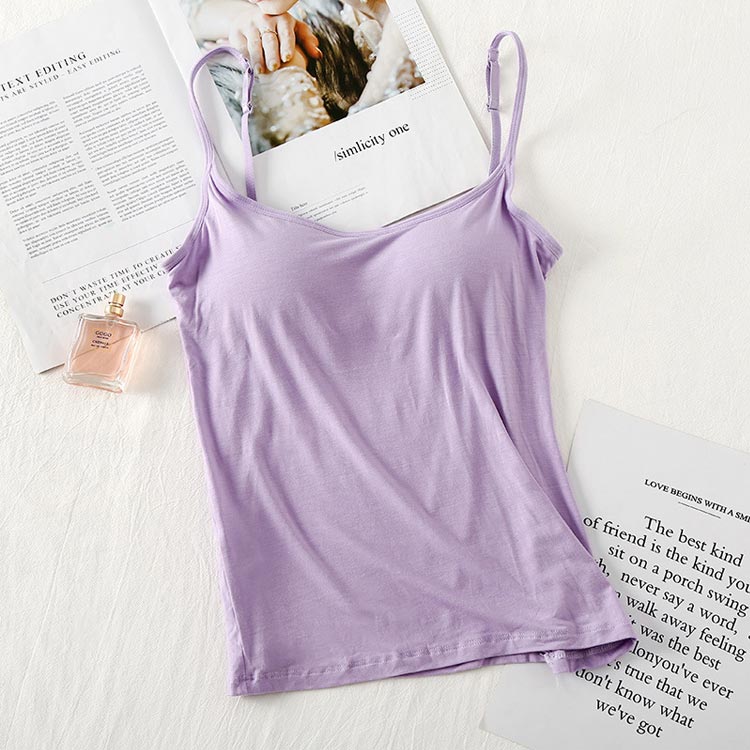 カップ付きキャミソール ノンワイヤー アンダーフリー 大きいサイズ カップ付き 【2枚セット】 ブラ付き トップス ブラトップ キャミソール ブラキャミ 調節可能 無地 インナー 丸首 楽ちん ナイトウェア 部屋着 ルームウェア