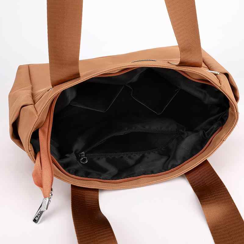 乐天商城 - カバン レディース ネイビー 女性用 薄紫 ブラック パープル 鞄 大容量 オレンジ トートバッグ ナイロン ファッション 手提げ 肩掛け 韓国