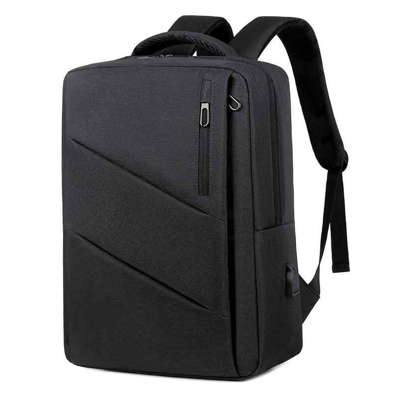 Rakuten - 浅灰色 16インチPC収納 通学 カジュアル バックパック 深灰色 バッグ 通勤 ビジネス 大容量 防水 旅行 耐摩耗 シンプル リュックサック 深青色 無地 鞄 黒 メンズ