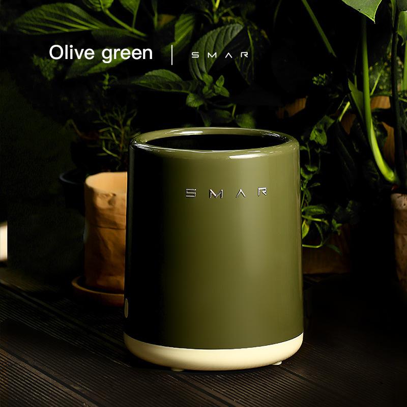 Rakuten - ゴミ箱 円形/正方形 オリーブグリーン/ブラック/ホワイト/レッド/ブラウン/ブルー おしゃれ リビング 高級感 二重構造 大容量 寝室用 プラスチック製 収納