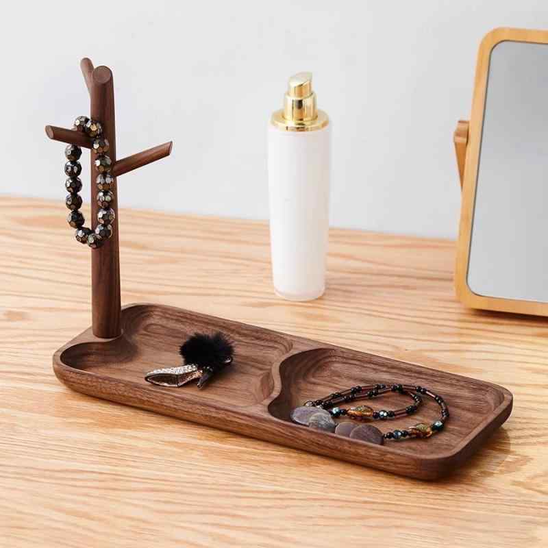 多用途 玄関 デスク収納 小物入れ 北欧風 卓上収納 シンプル 可動式 モダン キーフック 鍵置き 胡桃木 ..