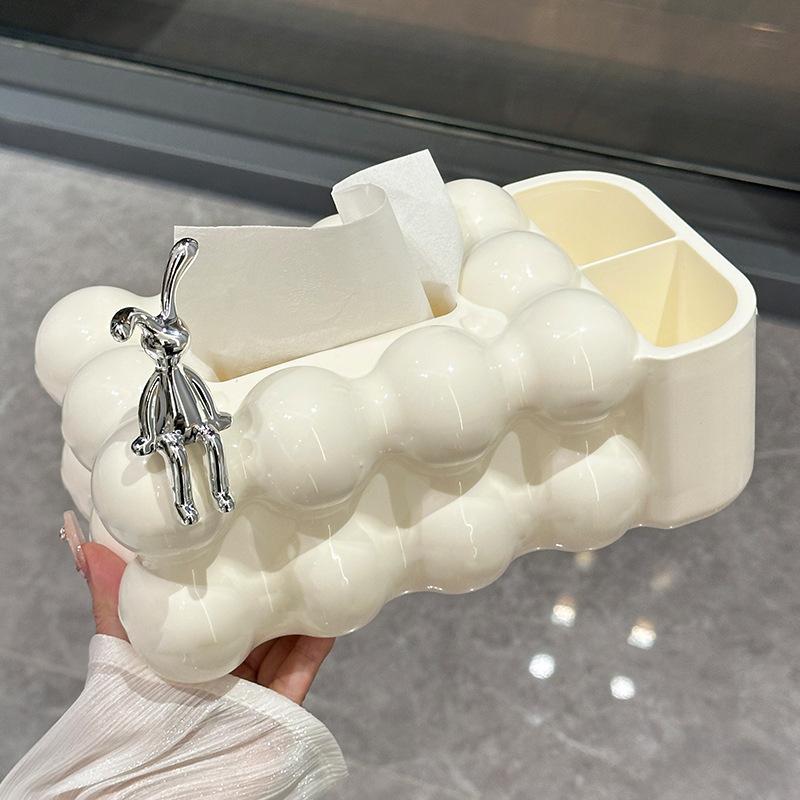 紙ナプキンケース 収納ケース リモコン 米白色 黒色 クリームカラー 多機能 卓上 ティッシュボックス