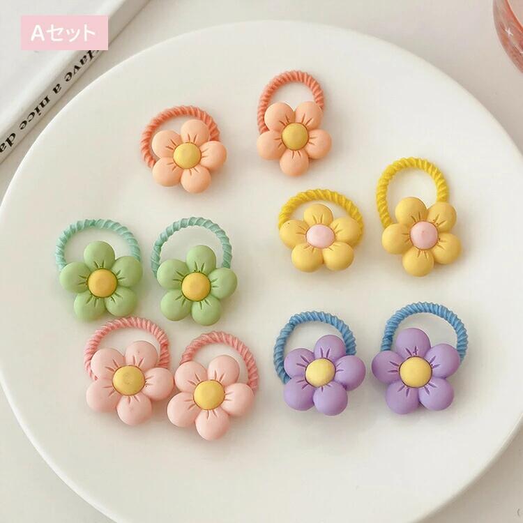 女の子ヘアゴム お花 保育園 幼稚園 人気 ぎざ子 髪ゴム キッズ お花 ぎざぎざゴム キッズ 髪ゴム ヘア..