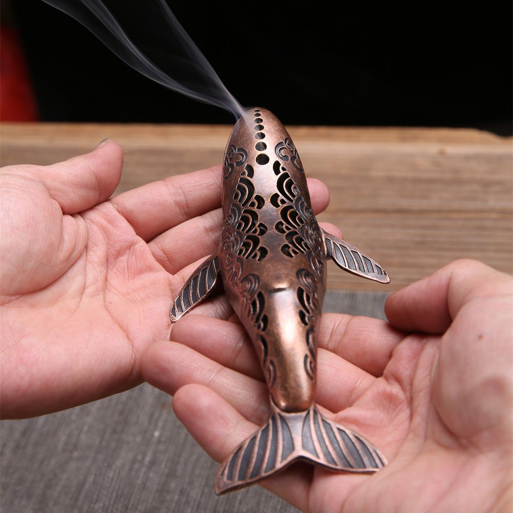 クジラの香炉 魚の香立て 風水動物置物 装飾品 真鍮のクジラの置物 スティックインセンススタンド お香..