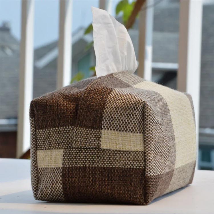 Rakuten - キッチン おしゃれ ティッシュケース 和風 送料無料 ティッシュカバー リネン ナチュラル ケース 折り畳み かわいい ティッシュ収納 寝室 チェック柄 車 綿麻 北欧 ティッシュ 洗面台 リビング 花柄 無地 ボックスティッシュケース
