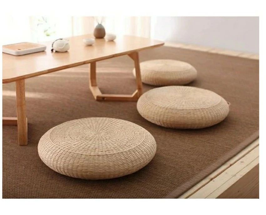旅館 インテリア 畳 座敷 座布団 ナチュラル 直径40cm 温泉旅館 客席 シートクッション 居酒屋 宴会 法事 業務用 忘年会 厚さ10cm 和室 円形 夏新作 和モダン い草クッション 丸型 滑り止め 快適性 通気性 自然素材 軽い